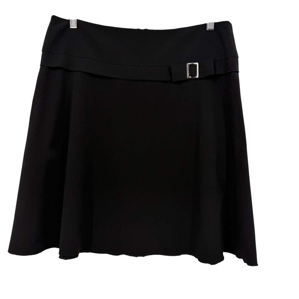 Joe Benbasset Black A-Line Buckle Waist Skirt Womens Size 15 NWT Deadstock Y2K